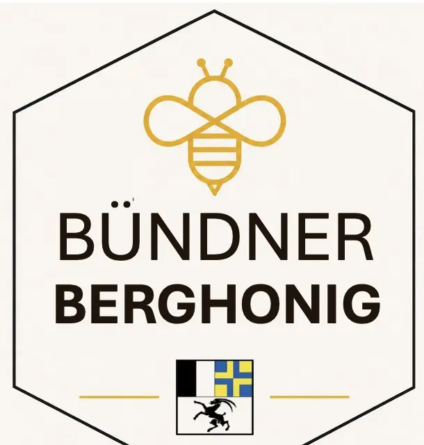 Etikett: Bündner Berghonig mit Bündner Wappen